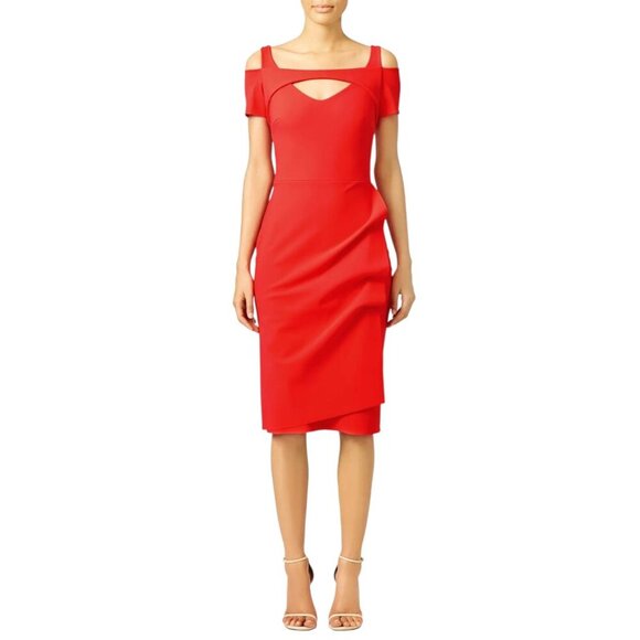 Chiara Boni La Petite Robe Jodilin Red Stretch Jersey Dress 2 Cocktail Evening - Picture 2 of 16